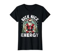 Big Nick Energy Divertido Papá Noel Camiseta gráfica económica, Mujer, Negro, M