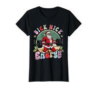 Big Nick Energy Divertido Papá Noel Camiseta gráfica económica, Mujer, Negro, S