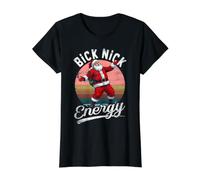 Big Nick Energy Divertido Papá Noel Camiseta gráfica económica, Mujer, Negro, S