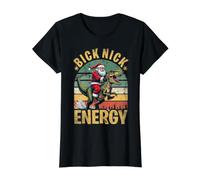 Big Nick Energy Divertido Papá Noel Camiseta gráfica económica, Mujer, Negro, XL