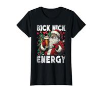 Big Nick Energy Divertido Papá Noel Camiseta gráfica económica, Mujer, Negro, XS
