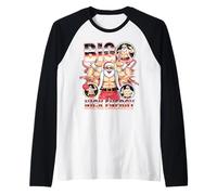 Big Nick Energy Santa Flexing Navidad Humor Camiseta Manga Raglan