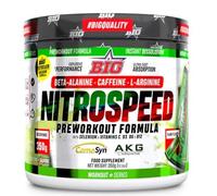 BIG - Nitrospeed Pre Entreno - Pre Workout Fuerte en Polvo con Beta-Alanina Carnosyn®, L-Arginina AKG y Citrulina Malato - Suplemento Preentreno Energía, Resistencia y Focus (Pump Flavors, 300g)
