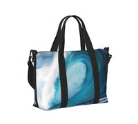 Big Ocean Wave - Bolsa de mano de viaje con impresión HD para mujeres y hombres, plegable, fin de semana, vacaciones, viajes, bolsa de hombro
