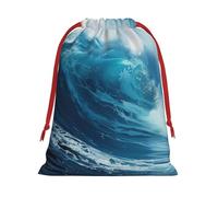 Big Ocean Wave - Bolsas de regalo con cordón de varios tamaños, bolsas de regalo de tela, para cumpleaños, regalos de vacaciones y mucho más