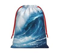 Big Ocean Wave - Bolsas de regalo con cordón de varios tamaños, bolsas de regalo de tela, para cumpleaños, regalos de vacaciones y mucho más
