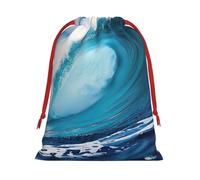 Big Ocean Wave - Bolsas de regalo con cordón de varios tamaños, bolsas de regalo de tela, para cumpleaños, regalos de vacaciones y mucho más
