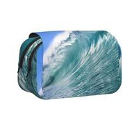 Big Ocean Wave - Estuche portátil con impresión HD para lápices, cosméticos, artículos de tocador, multiusos, gran capacidad, uso diario