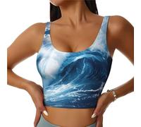 Big Ocean Wave Hd Print - Chaleco deportivo para mujer, ligero y transpirable, para entrenamiento, fitness, moda, Negro, M Corto