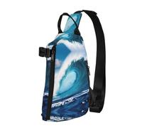 Big Ocean Wave HD Print Cross Bag Casual Sling Mochila,Mochila para Viajes,Senderismo,Paquete de Hombro para Gimnasio