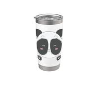 Big Panda Lady está enamorada Vaso térmico de acero inoxidable de doble pared