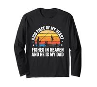 Big Piece Of My Heart Fish In Heaven Dad Memorial Fishing Manga Larga