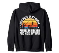 Big Piece Of My Heart Fish In Heaven Dad Memorial Fishing Sudadera con Capucha