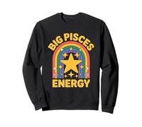 Big Piscis Energy Retro Zodiac Star Sign Vibes Sudadera