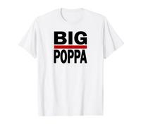 Big Poppa Hip Hop Papá Día del Padre Camiseta gráfica económica, Hombre, Blanco, XL