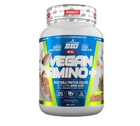 BIG - Proteina Vegana - Proteina Vegetal 100%, para Masa Muscular y Recuperación - Vegan Protein con Aminoácidos - Proteína en Polvo con Deliciosos Sabores, Sin Lactosa (1Kg, Milk & Cinnamon)
