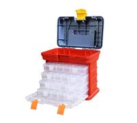 BIG RED AG2154CR Torin - Caja de herramientas de almacenamiento portátil con 4 cajones y 19 compartimentos cada uno para herramientas, aparejos de pescado, cuentas y más, color rojo