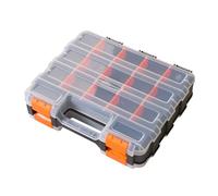 BIG RED AG322R Torin Double Sided Tool and Hardware Storage Box: Portable Small Parts Organizer with Removable Plastic Dividers for Tools, Small Items and Jewelry, Black/Orange