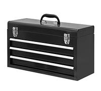 BIG RED ANTBD133-XT - Caja de herramientas de metal portátil de 3 cajones de 20 pulgadas con cierre de pestillo de metal para garaje, hogar y banco de trabajo, negro, ANTBD133-XT