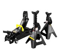 BIG RED AT82001BR - Gato hidráulico de Servicio/Gato de Piso con 2 Soportes de Gato, 2 toneladas (4 Libras), Color Negro