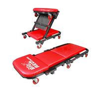 BIG RED ATW4015ZR Torin, Asiento Plegable Z-Creeper de 40 Pulgadas, 2 en 1 para Garaje/Tienda, Capacidad de 330 Libras, Enredadera de Perfil bajo con 6 Ruedas para reparación de automóviles, Garaje y