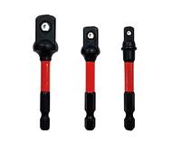 BIG RED BHT-03ITSA01 Torin - Juego de adaptadores de enchufe de torsión nominal de impacto de 3 piezas de 1/4, 3/8 y 1/2 pulgadas, vástago hexagonal de 1/4 pulgadas