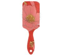 Big Red Bloom Flowers - Peine antiestático para masajear la cabeza del cabello con mango ergonómico anti encrespamiento para cabello