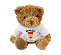 Big Red Egg Bandera de España - Adorable oso de peluche marrón suave - Regalo de regalo