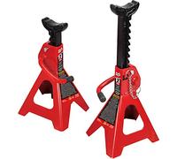BIG RED T42002A Torin Steel Jack Stands: Double Locking, 2 Ton (4,000 LB) Capacity, Red, 1 Pair
