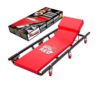 BIG RED TR6452 Torin Rolling Garage/Shop Creeper: 40" Padded Mechanic Cart with Adjustable Headrest and 6 Casters, Red