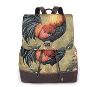 Big Rooster Flower - Mochila de viaje a la moda para mujer, mochila casual, mochila de cuero estampada para mujer para el trabajo