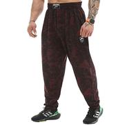 Big Sam Sportswear Company Pantalones Deportivos Holgados para Hombre con Bolsillos, Pantalones de Gimnasio de Ajuste Holgado, Negro-Rojo, Large