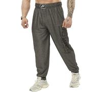 Big Sam Sportswear Company Pantalones Deportivos Holgados para Hombre con Bolsillos, Pantalones de Gimnasio de Ajuste Holgado, Antracita, Large