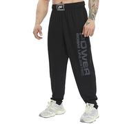 BIG SAM SPORTSWEAR COMPANY - Pantalones deportivos holgados para hombre con bolsillos, pantalones de gimnasio de ajuste holgado, Basic-negro, Large