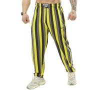 Big Sam Sportswear Company Pantalones Holgados para Hombre, Ajuste Holgado, a Rayas, Gimnasio, Entrenamiento, con Bolsillos, Amarillo, Small