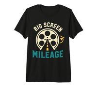 Big Screen Mileage Film Projection Travel Humor Camiseta Premium