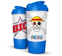 BIG - Shaker Proteinas One Piece - Shaker Batido Proteinas - Vaso Mezclador con Cierre Hermético y Rejilla para Disolución - Con Almacenamiento para Guardar Suplementos - Botella Gym sin BPA - 500 ml