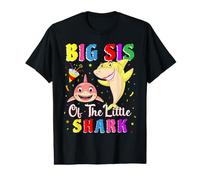 Big Sis of The Little Shark Little Sister Shark Birthday Camiseta gráfica económica