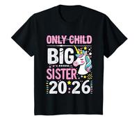 Big Sister 2026 Diseño de Unicornio para niños celebrando a la Familia Camiseta