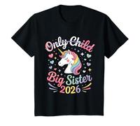 Big Sister 2026 Diseño de Unicornio para niños celebrando a la Familia Camiseta