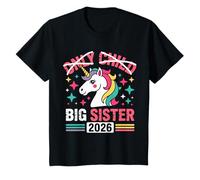 Big Sister 2026 Diseño de Unicornio para niños celebrando a la Familia Camiseta