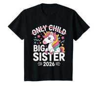 Big Sister 2026 Diseño de Unicornio para niños celebrando a la Familia Camiseta
