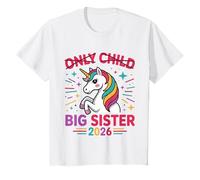 Big Sister 2026 Diseño de Unicornio para niños celebrando a la Familia Camiseta