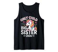 Big Sister 2026 Diseño de Unicornio para niños celebrando a la Familia Camiseta sin Mangas