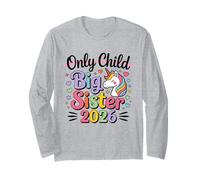 Big Sister 2026 Diseño de Unicornio para niños celebrando a la Familia Manga Larga