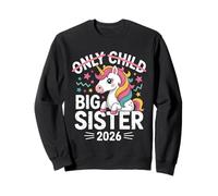 Big Sister 2026 Diseño de Unicornio para niños celebrando a la Familia Sudadera