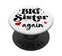 Big Sister Again Announcement Sign 2025 Sister to Be 2026 PopSockets PopGrip Adhesivo