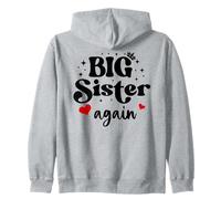 Big Sister Again Announcement Sign 2025 Sister to Be 2026 Sudadera con Capucha