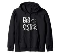 Big Sister Cute Girl Heart Proud Big Sis Birthday Sudadera con Capucha