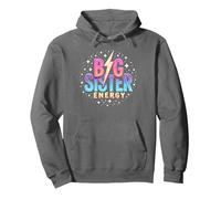 Big Sister Energy Sparkly Retro Text, Hermanas Mayores para niñas Sudadera con Capucha, Unisex para Adultos, Asfalto, M